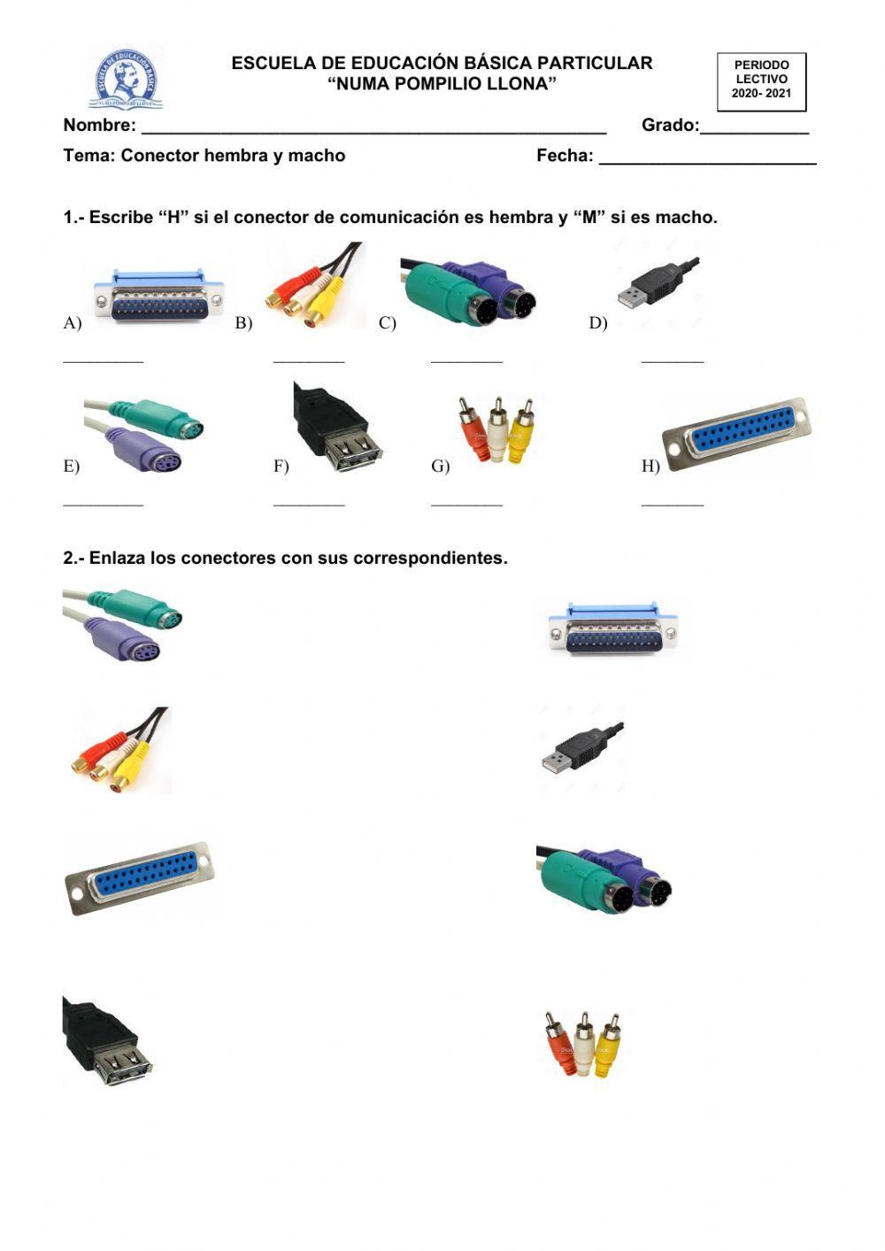 Conectores hembra y macho