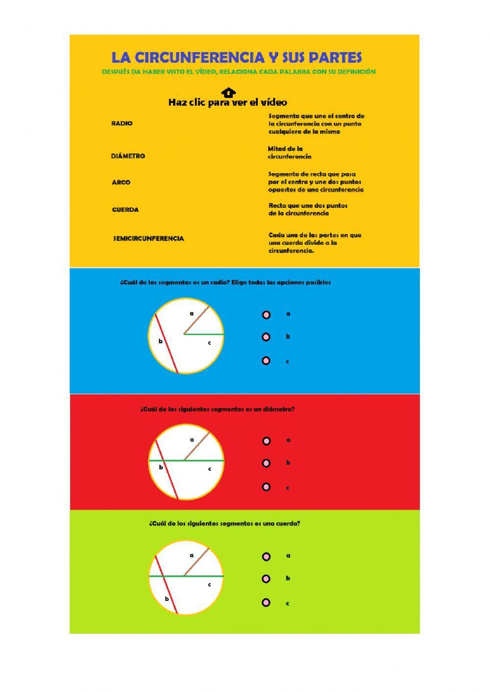 La circunferencia y sus partes