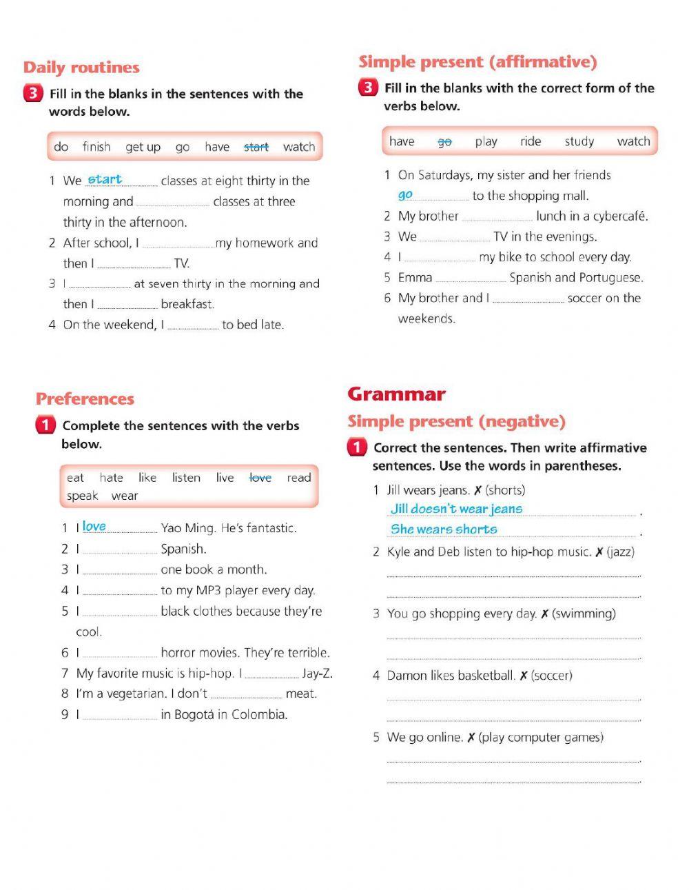 Simple Present Revision