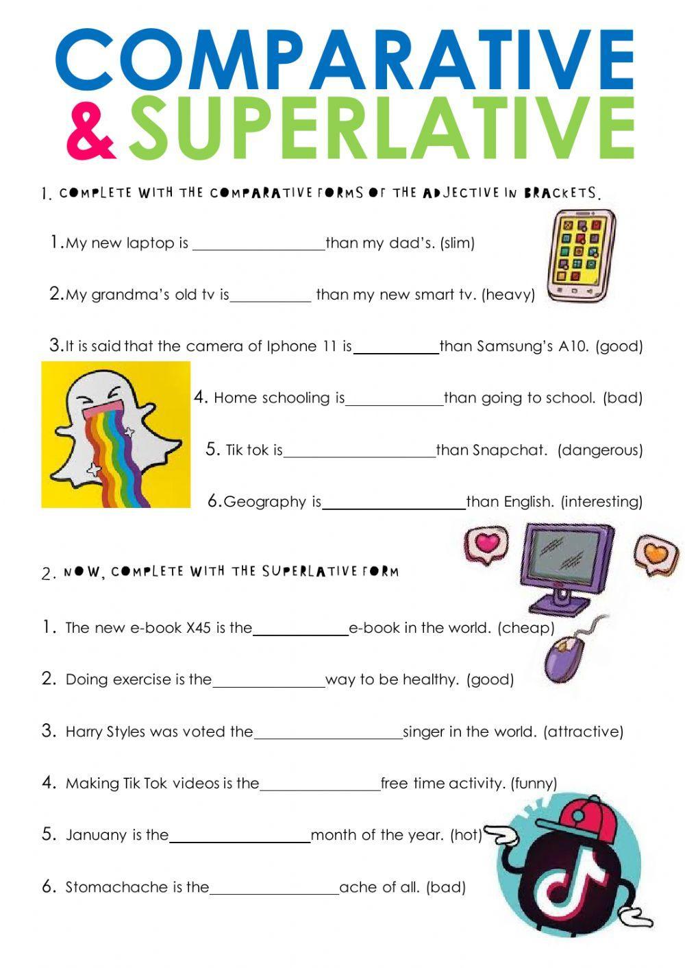 Comparatives and Superlatives online worksheet for pre-intermediate | Live Worksheets comparatives-and-superlatives-online-worksheet-for-pre-intermediate-live-worksheets