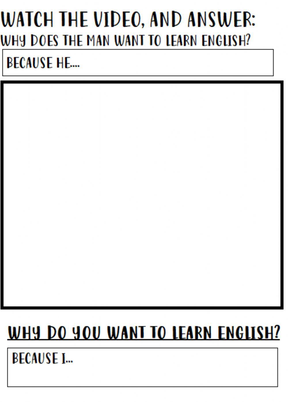 Why do you want to learn english?