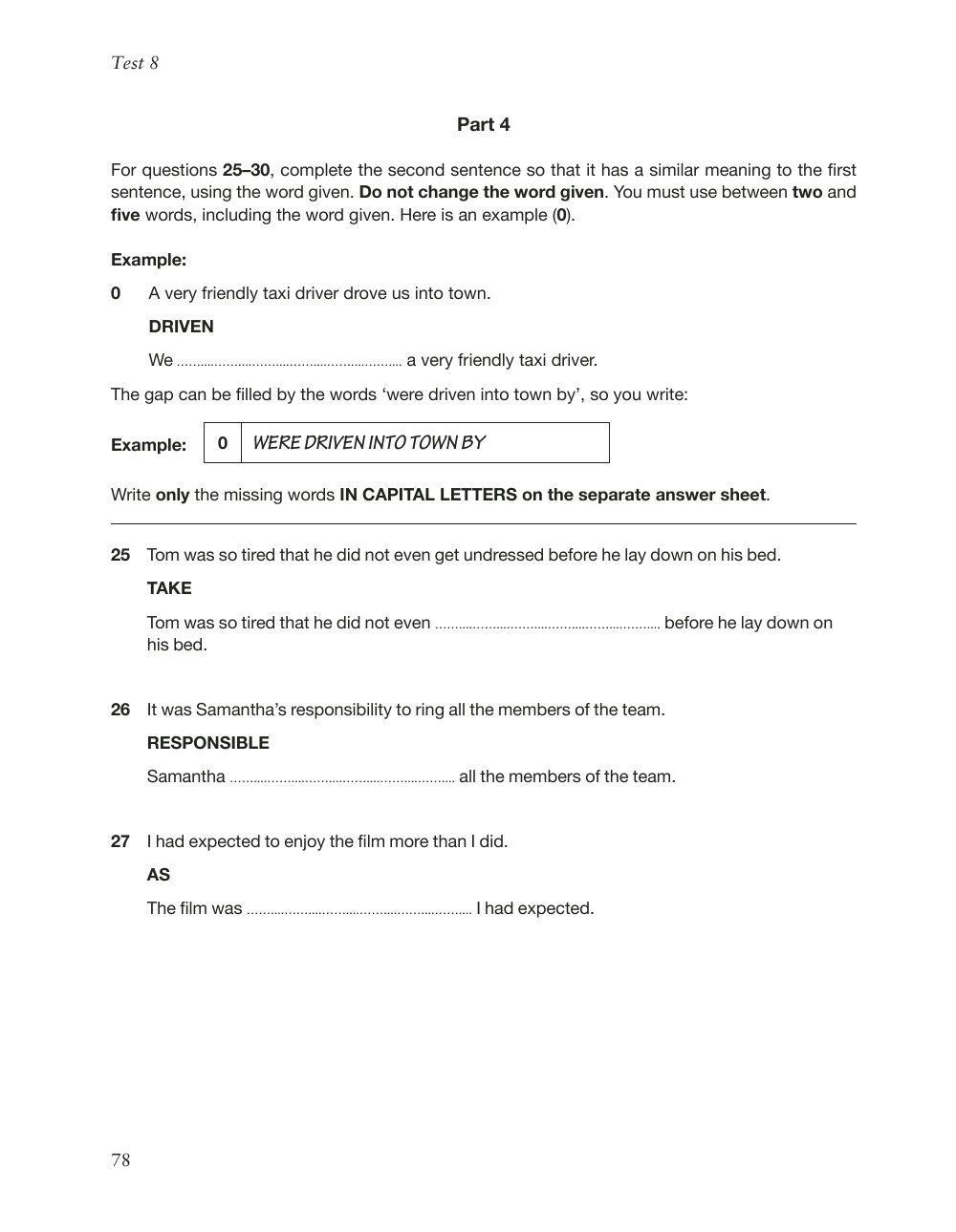FCE - Reading and use of English Part 1 to 5