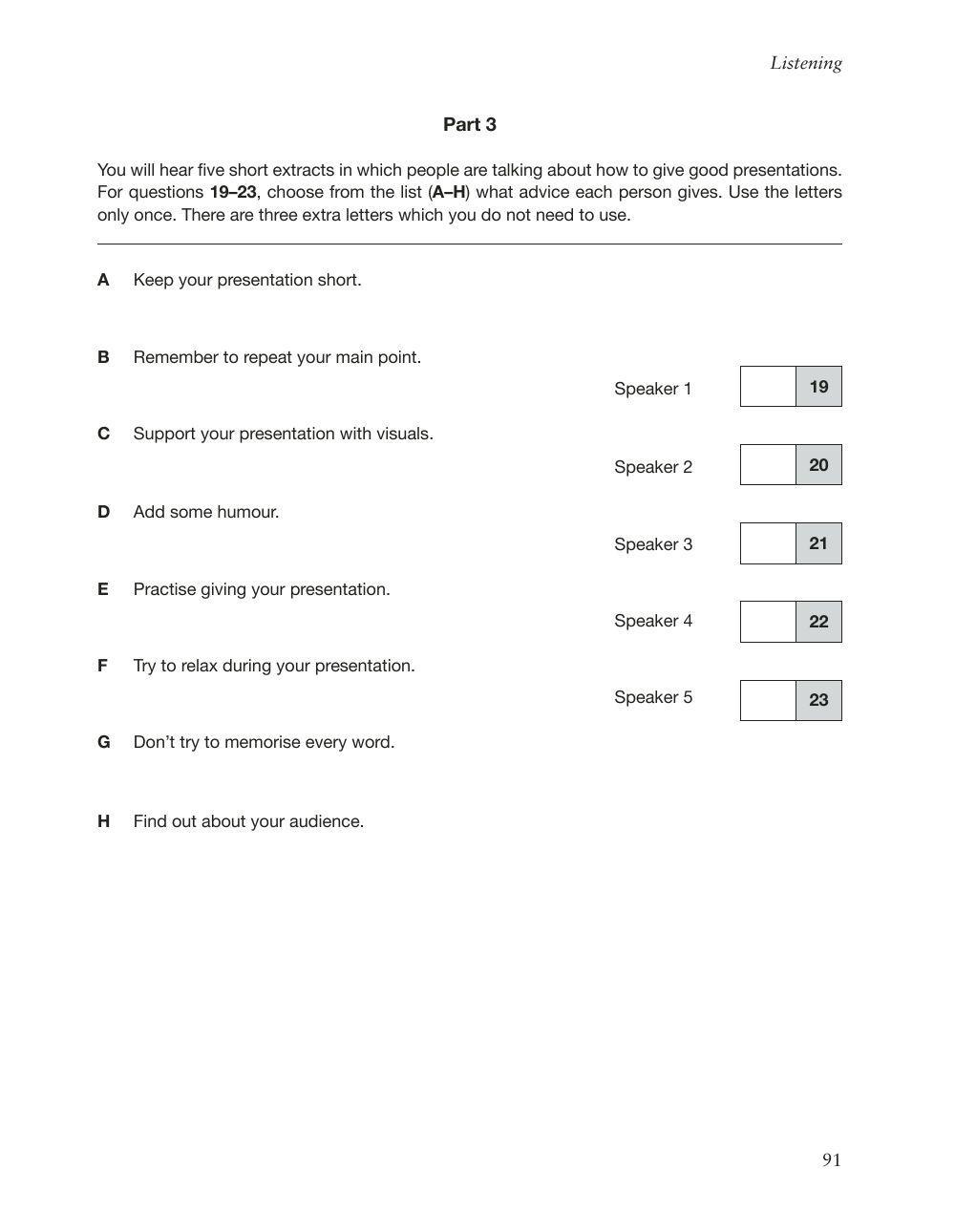 FCE - Listening paper part 1 to 4