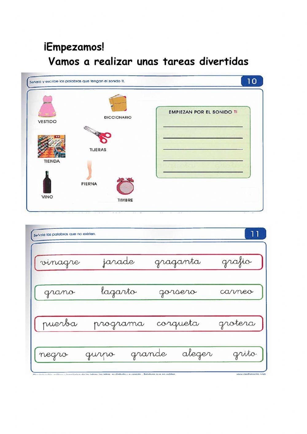 Tareas dislexia Tareas dislexia