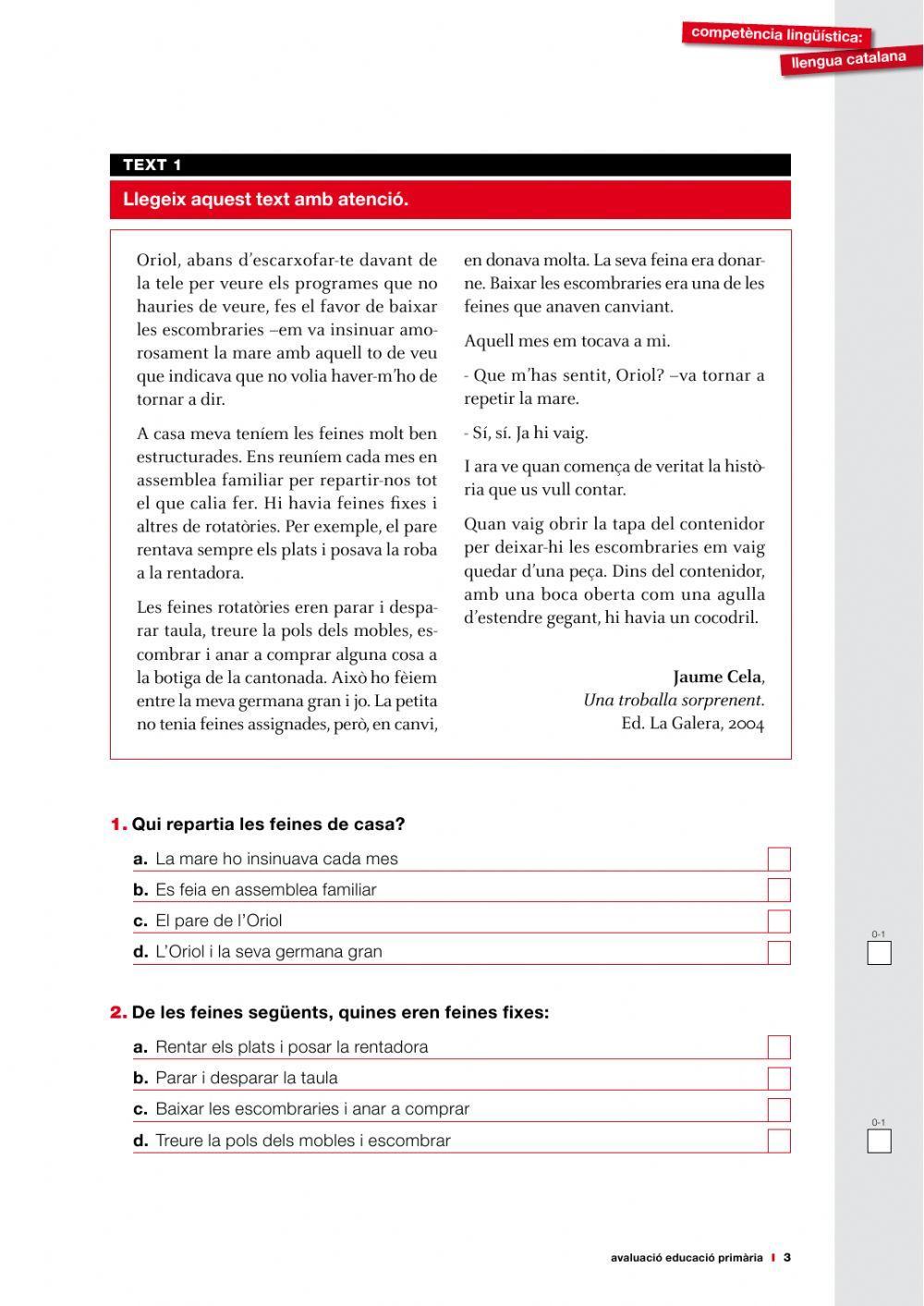 Comprensió lectora 1