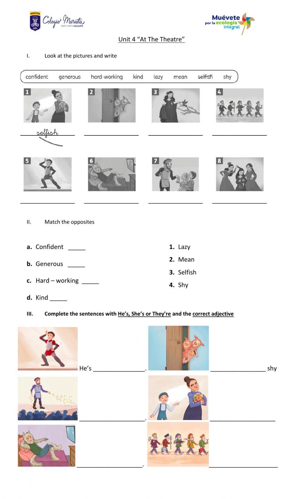 Unit 4 Lesson 1 Vocabulary Worksheet
