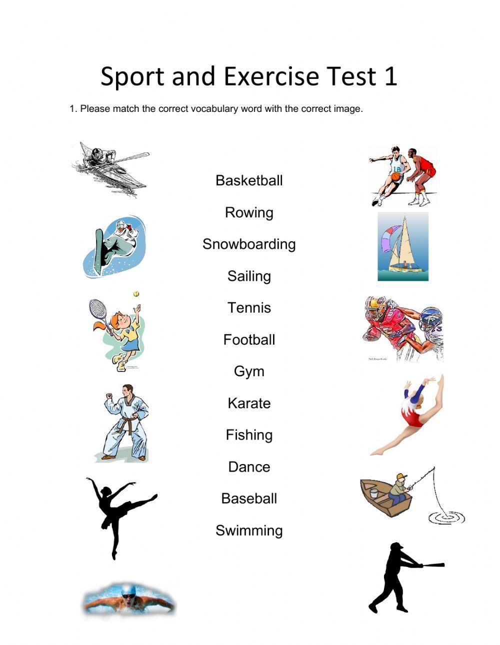 Sports and Exercise Part 1 worksheet