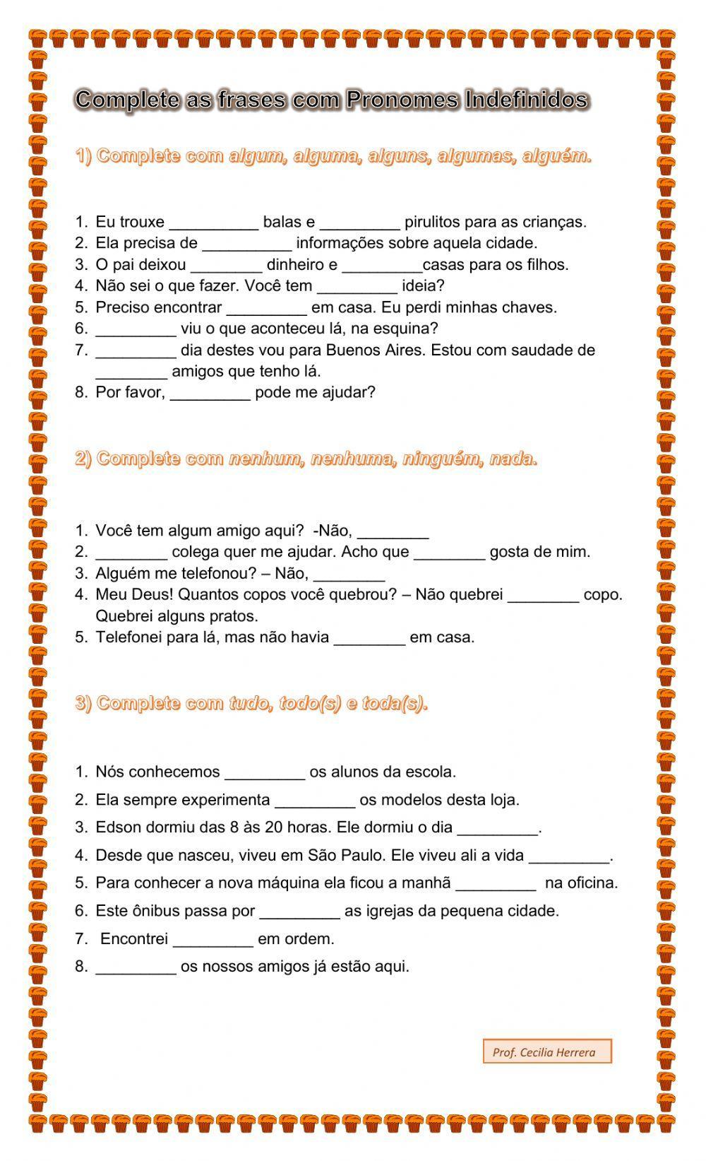 Pronomes Indefinidos