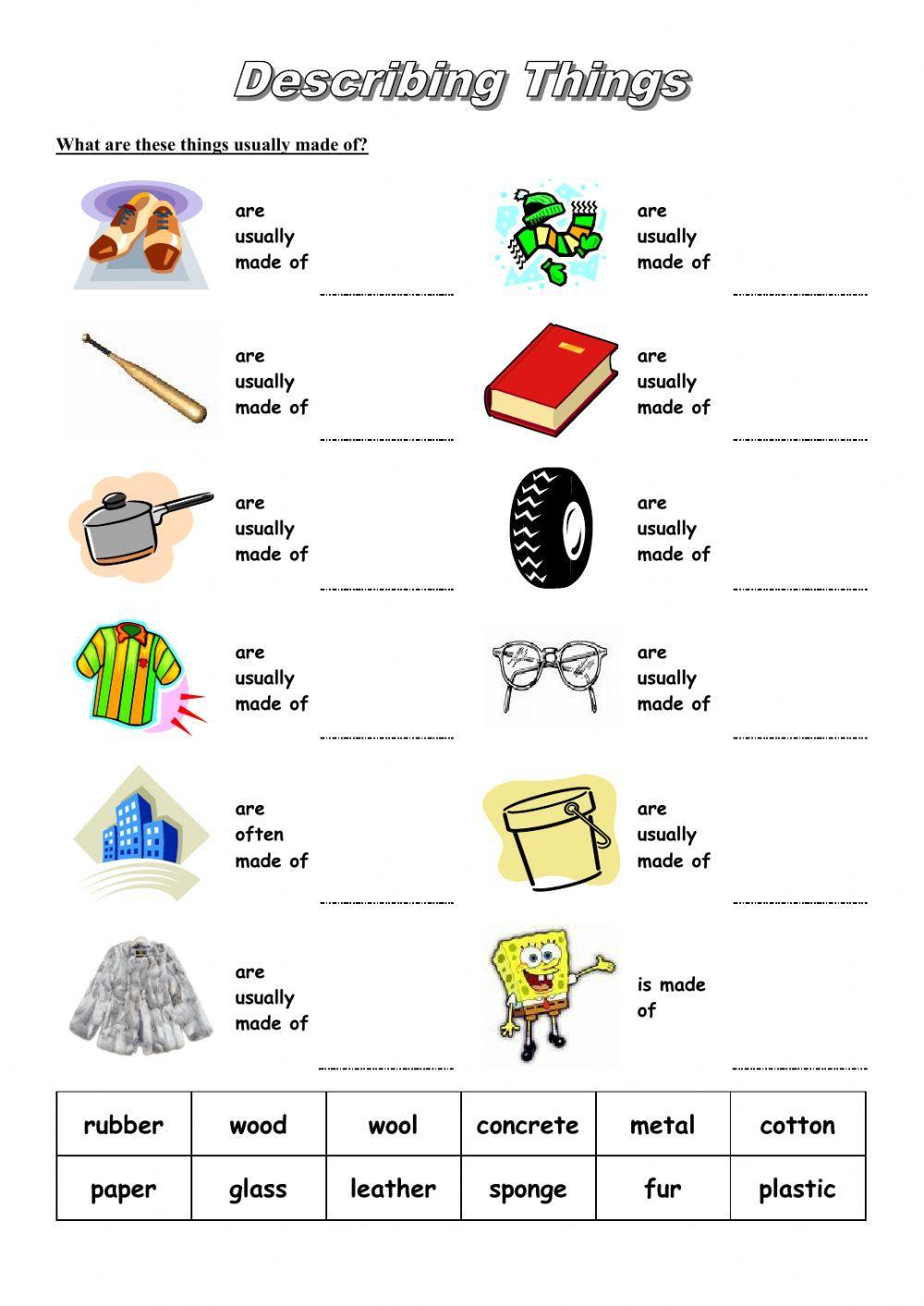 Materials Tasks materials-tasks