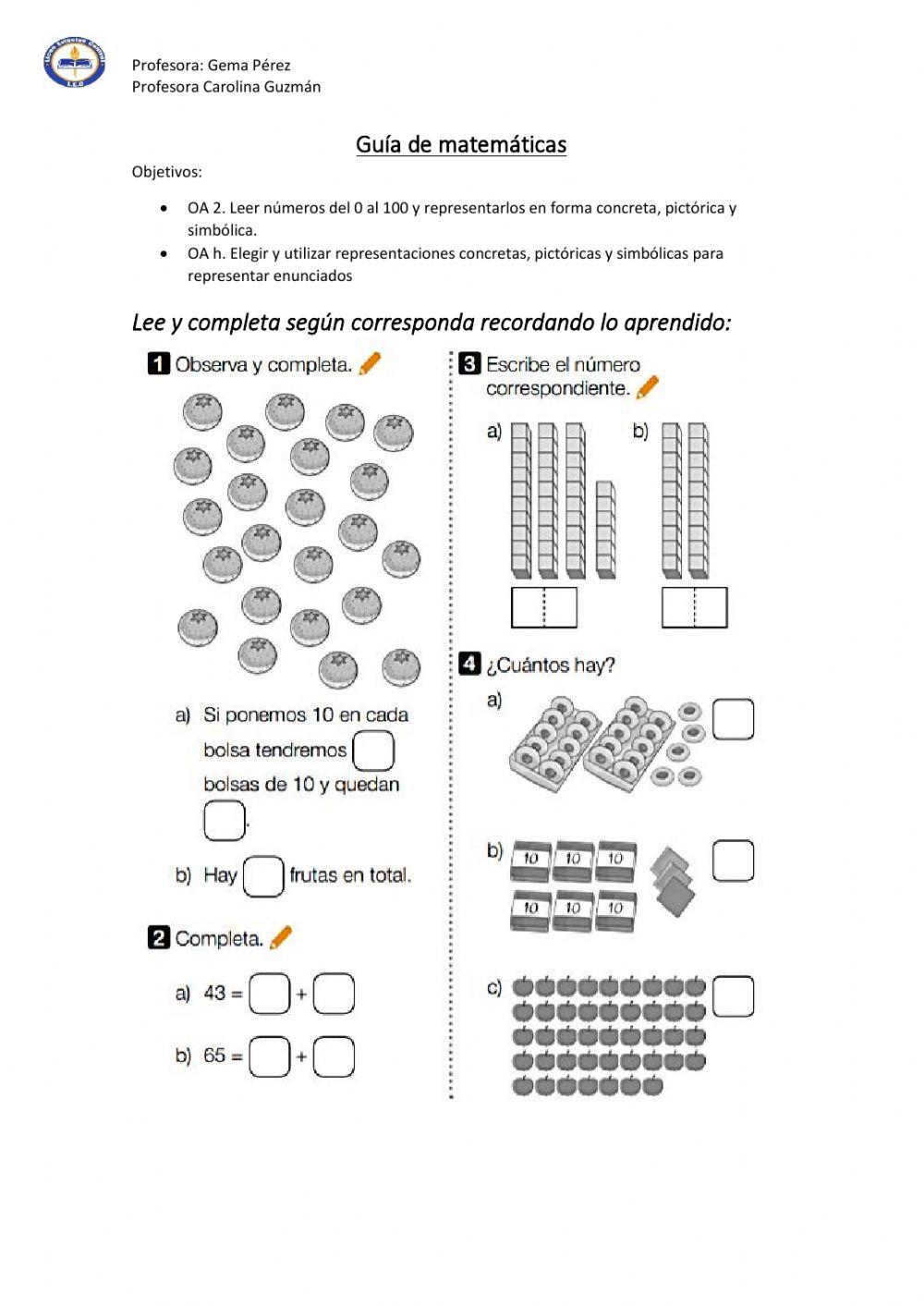 Números hasta el 100