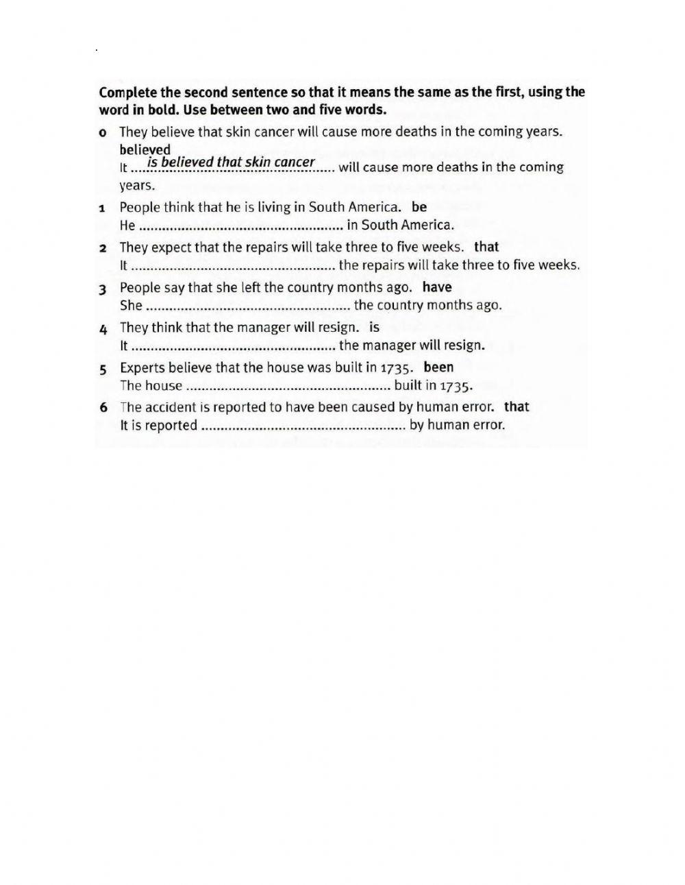 Linking words and passive voice