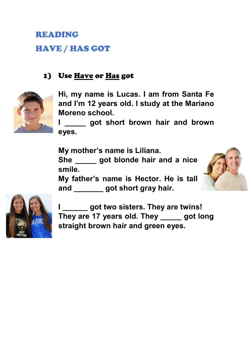 Have Has Free Interactive Worksheets 283527