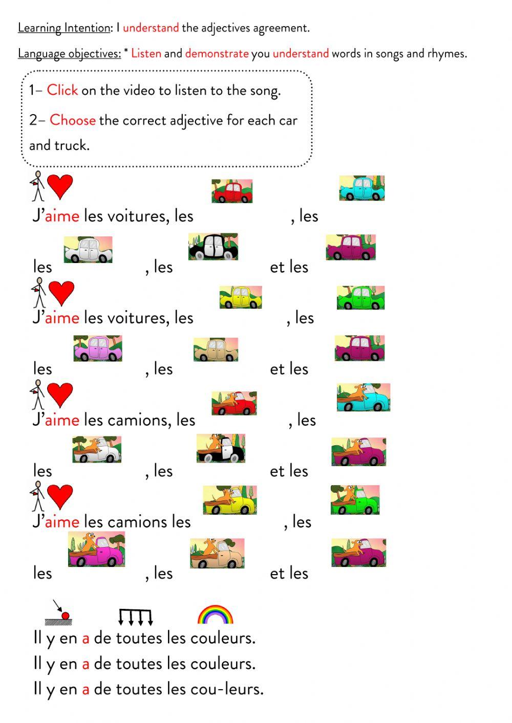 The adjectives agreement