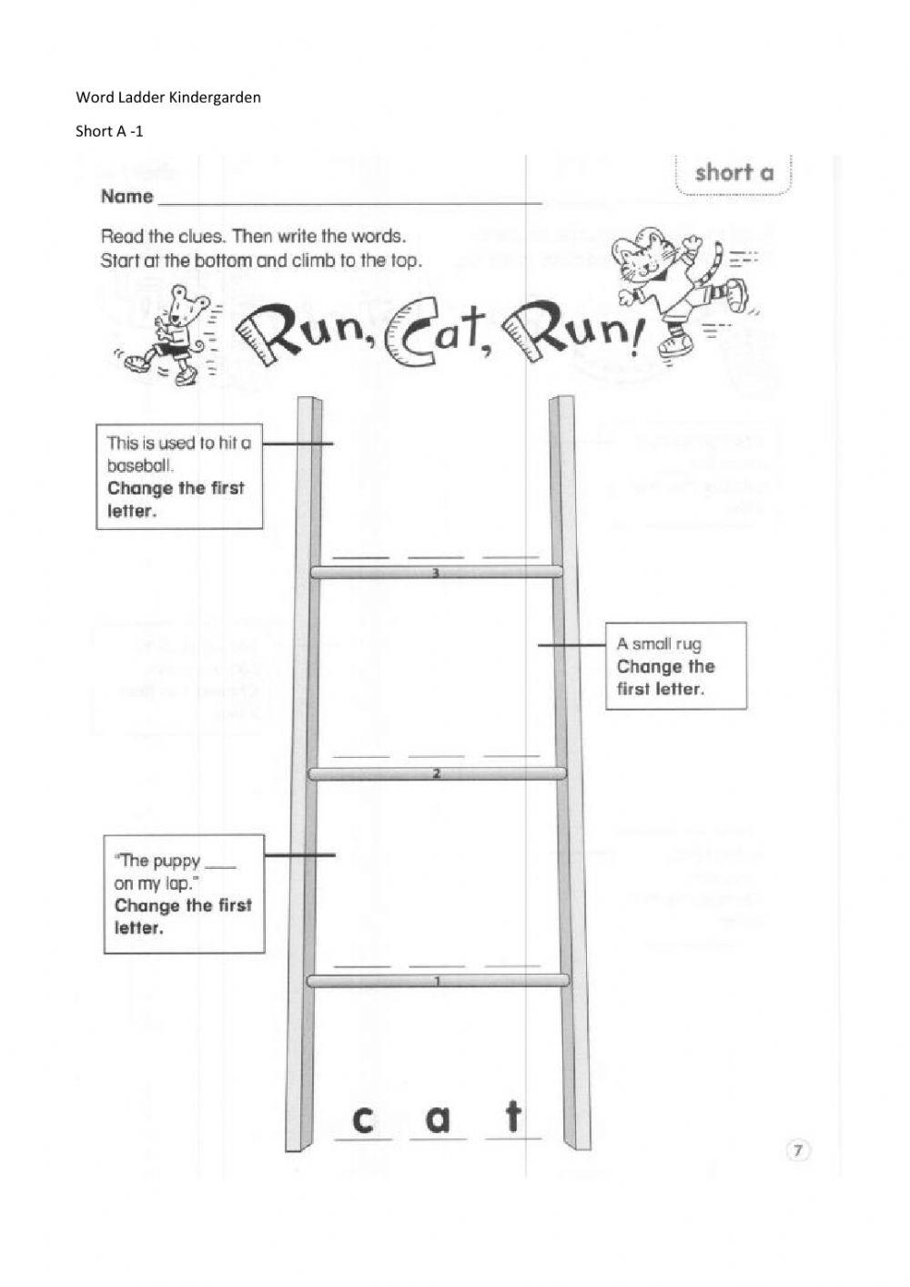 Phonics - Word Ladder - short A-1