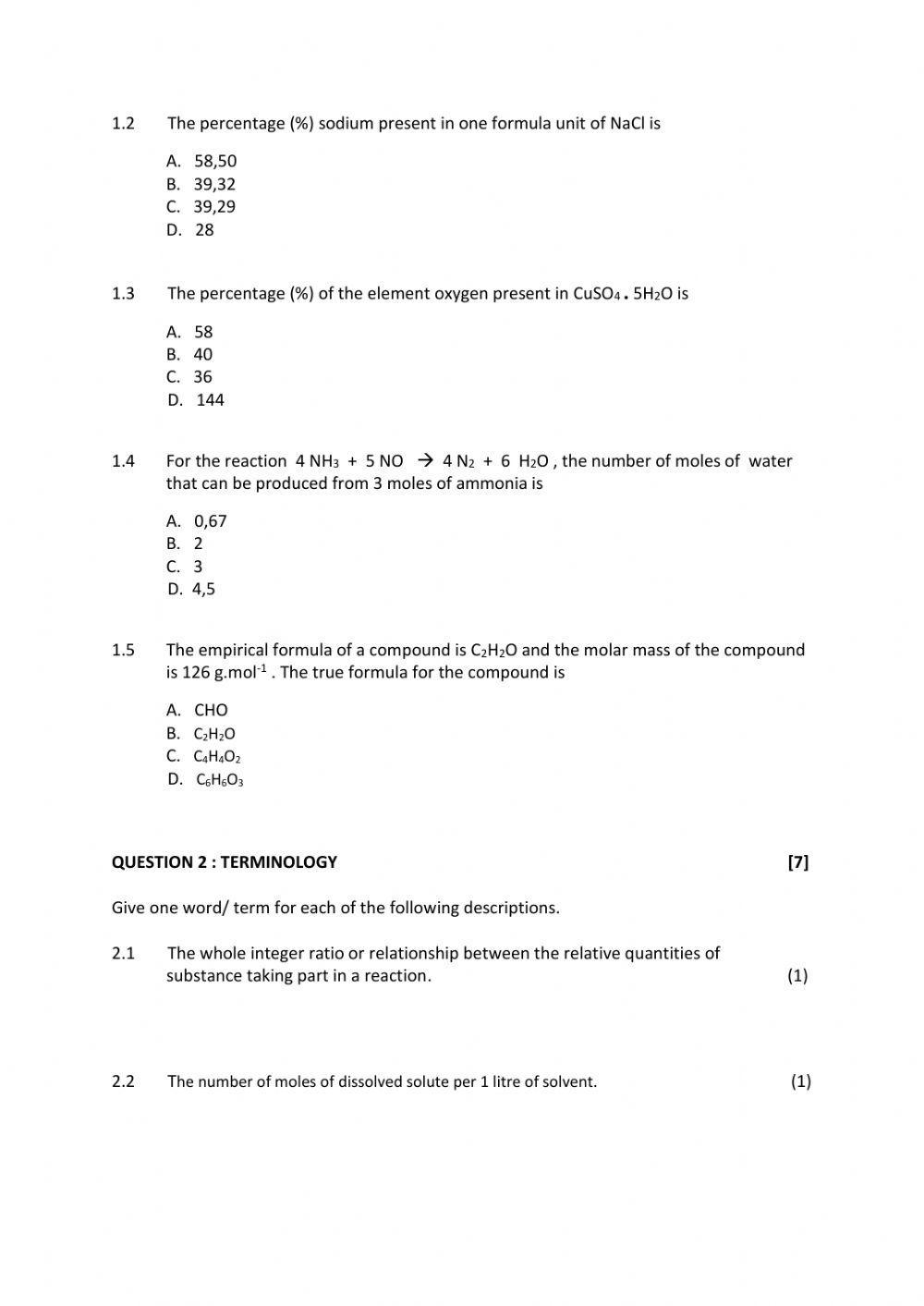 Test The Mole worksheet Live Worksheets