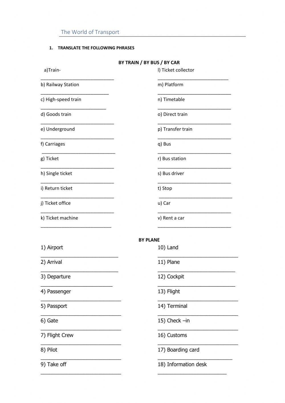 The World of Transport