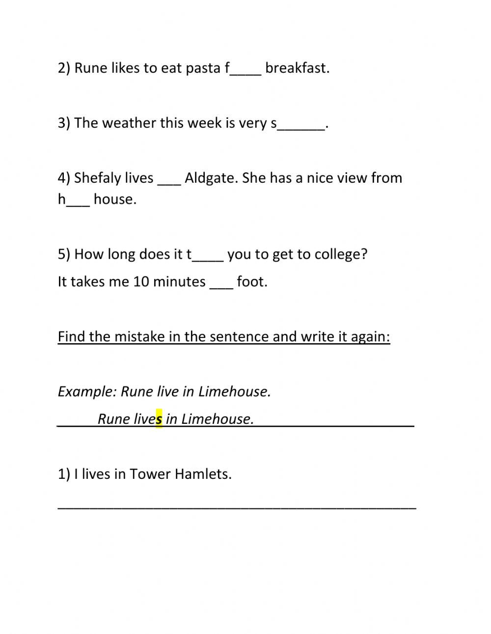 E1 Worksheet