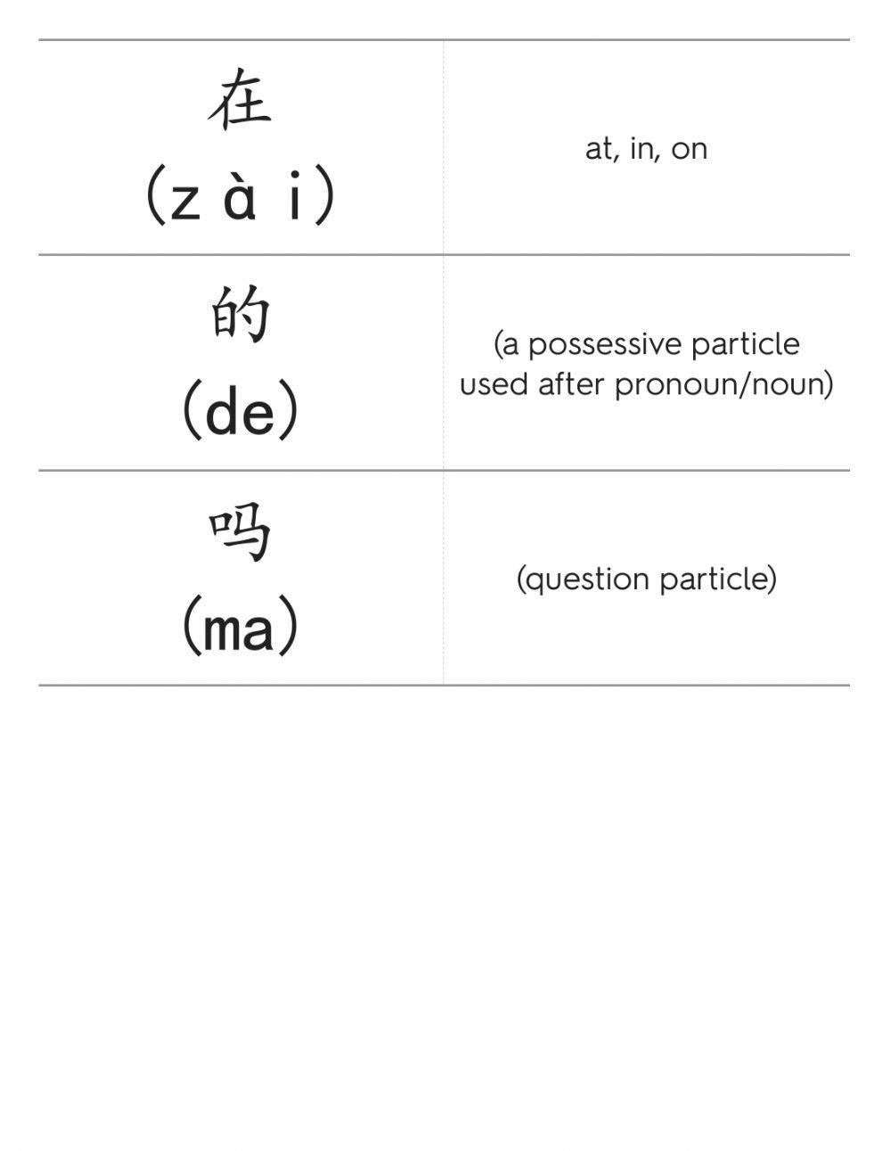 YCT 1 Part 4 typing-reading practice