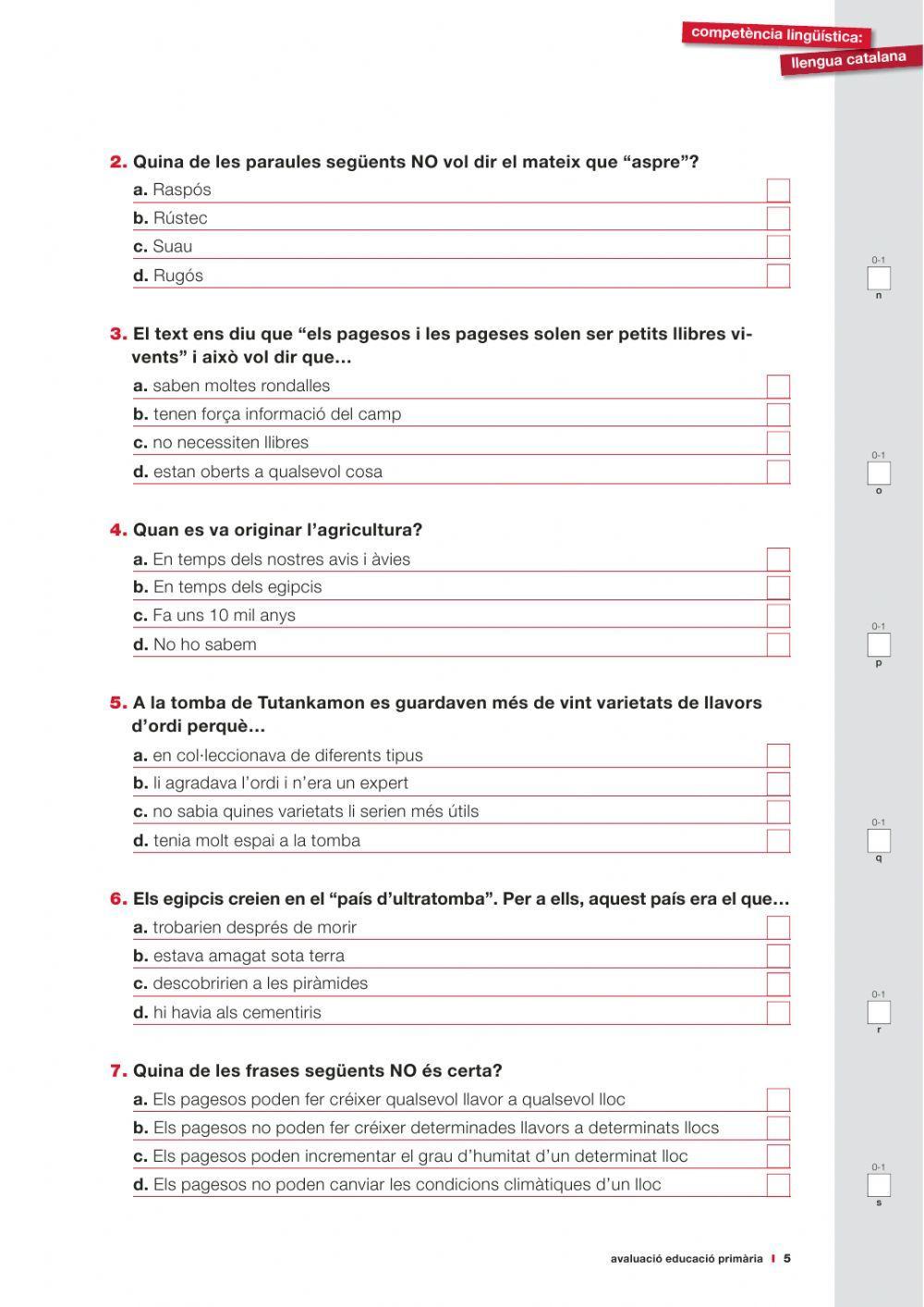 Comprensió lectora 5