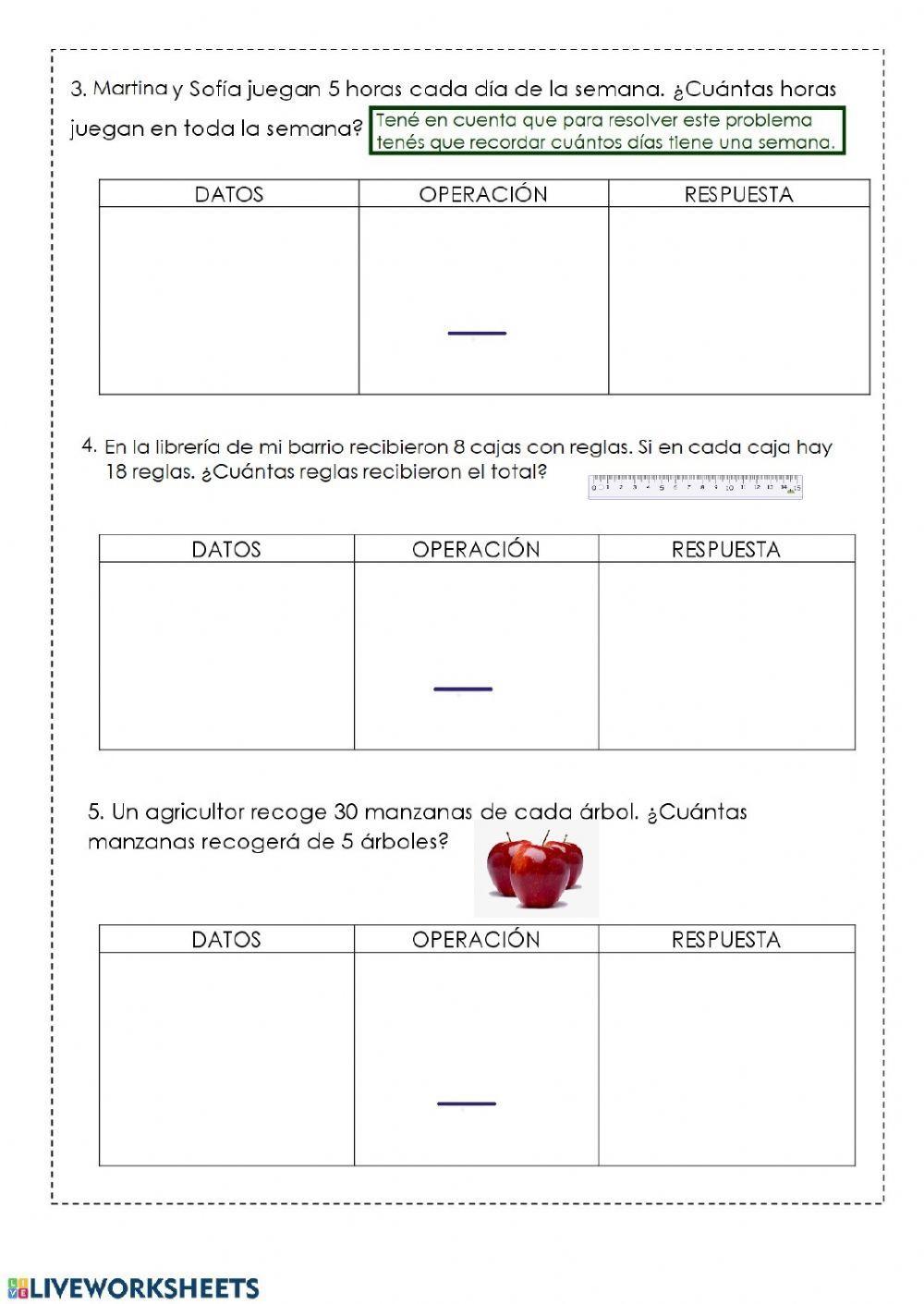 Problemas de Multiplicación