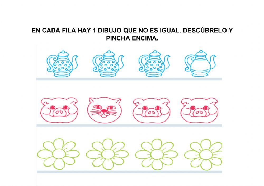 Descubre los dibujos que no son iguales