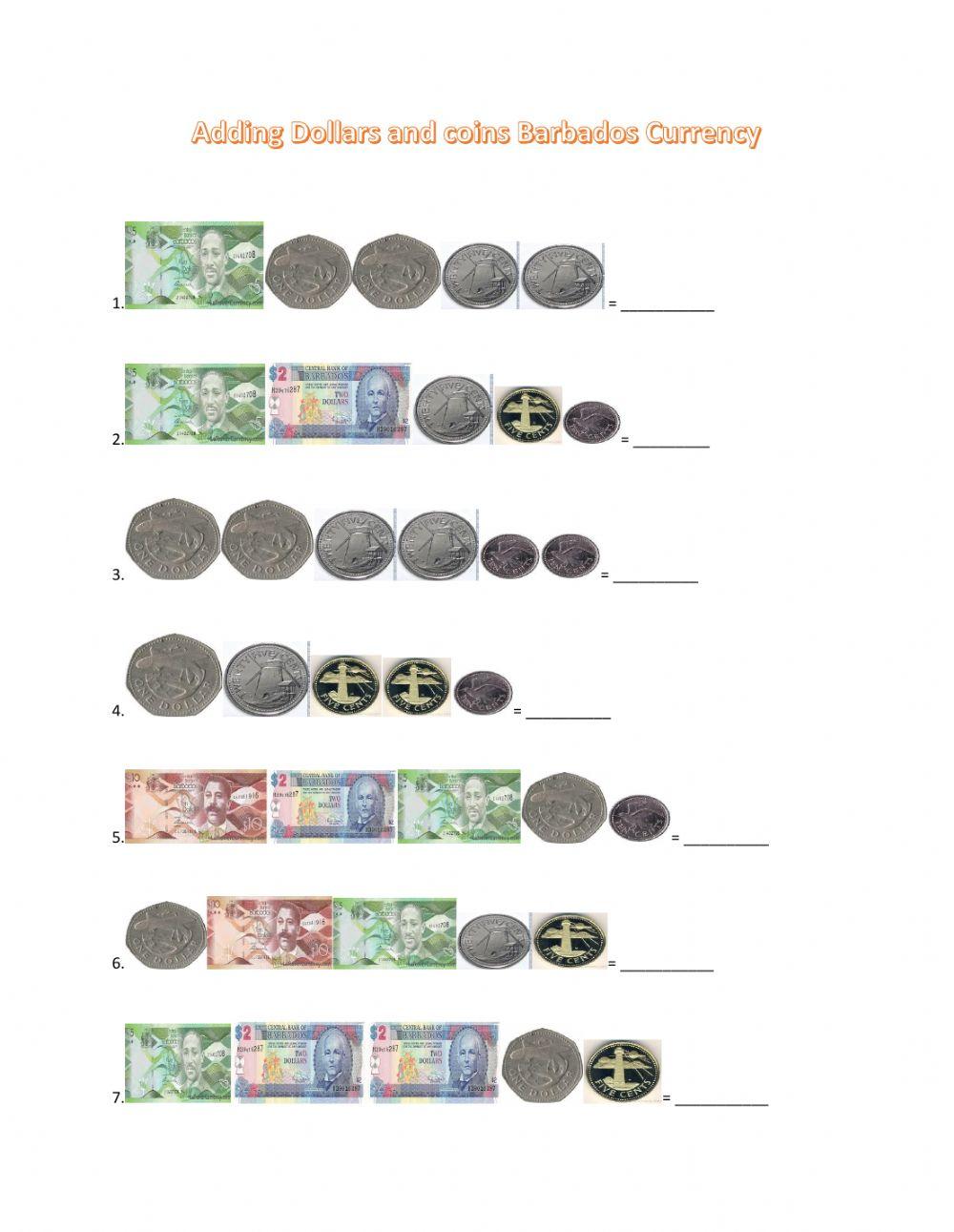 Adding money | Live Worksheets