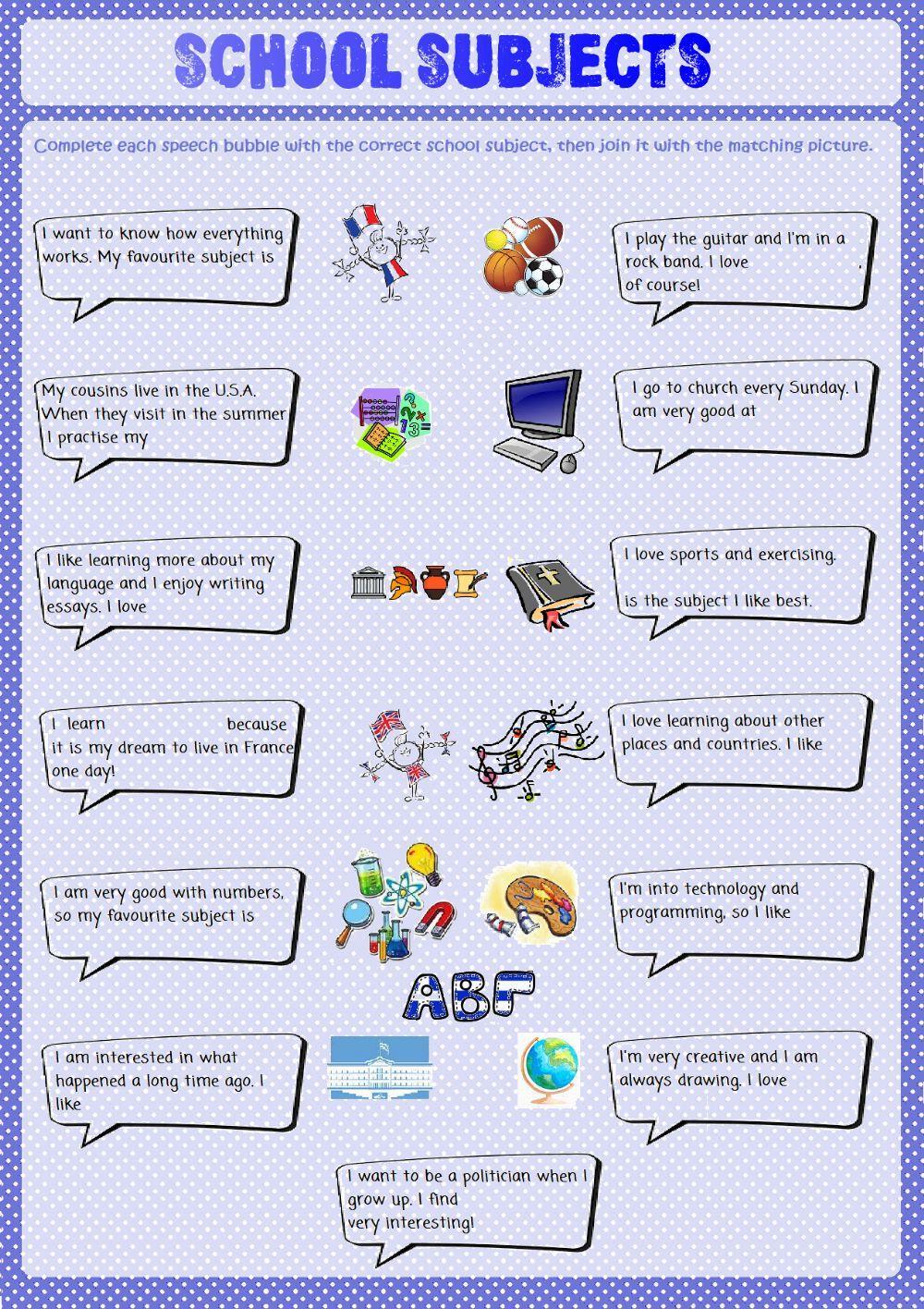 School Subjects (5th Grade of Greek schools)