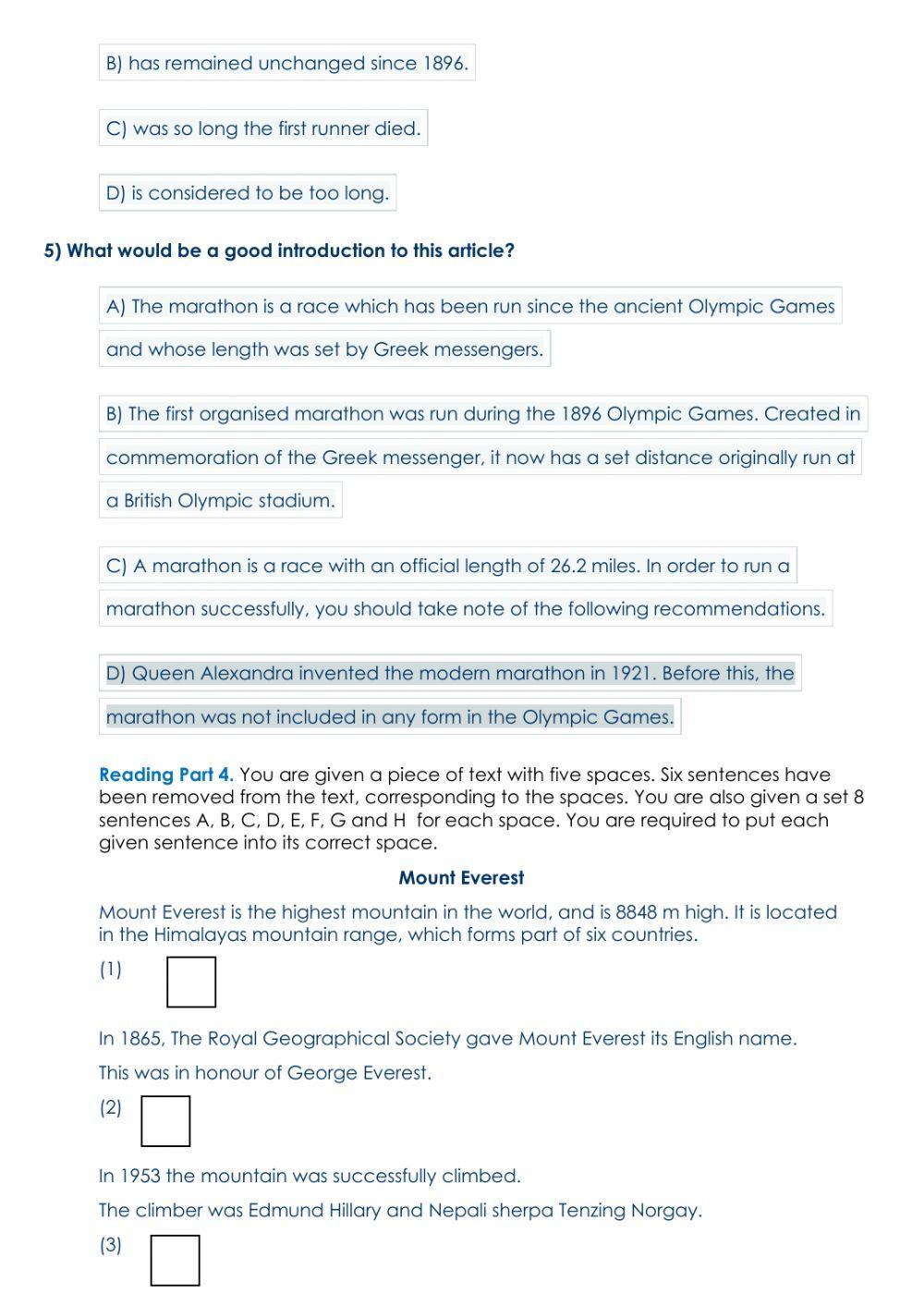 14.El. Reading test Pet fs B1