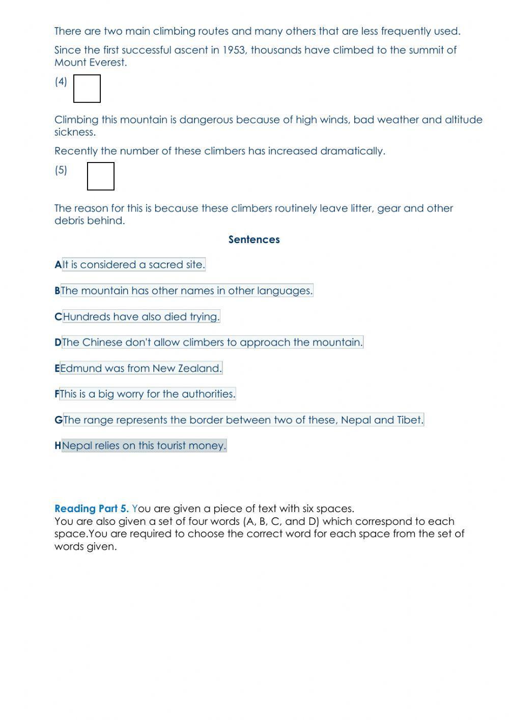 14.El. Reading test Pet fs B1