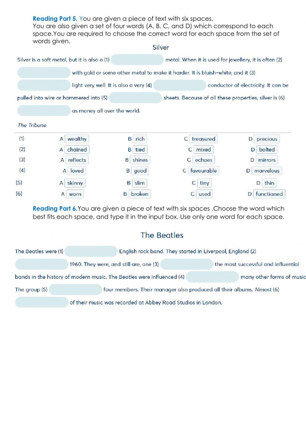 15.El. Reading test Pet fs B1