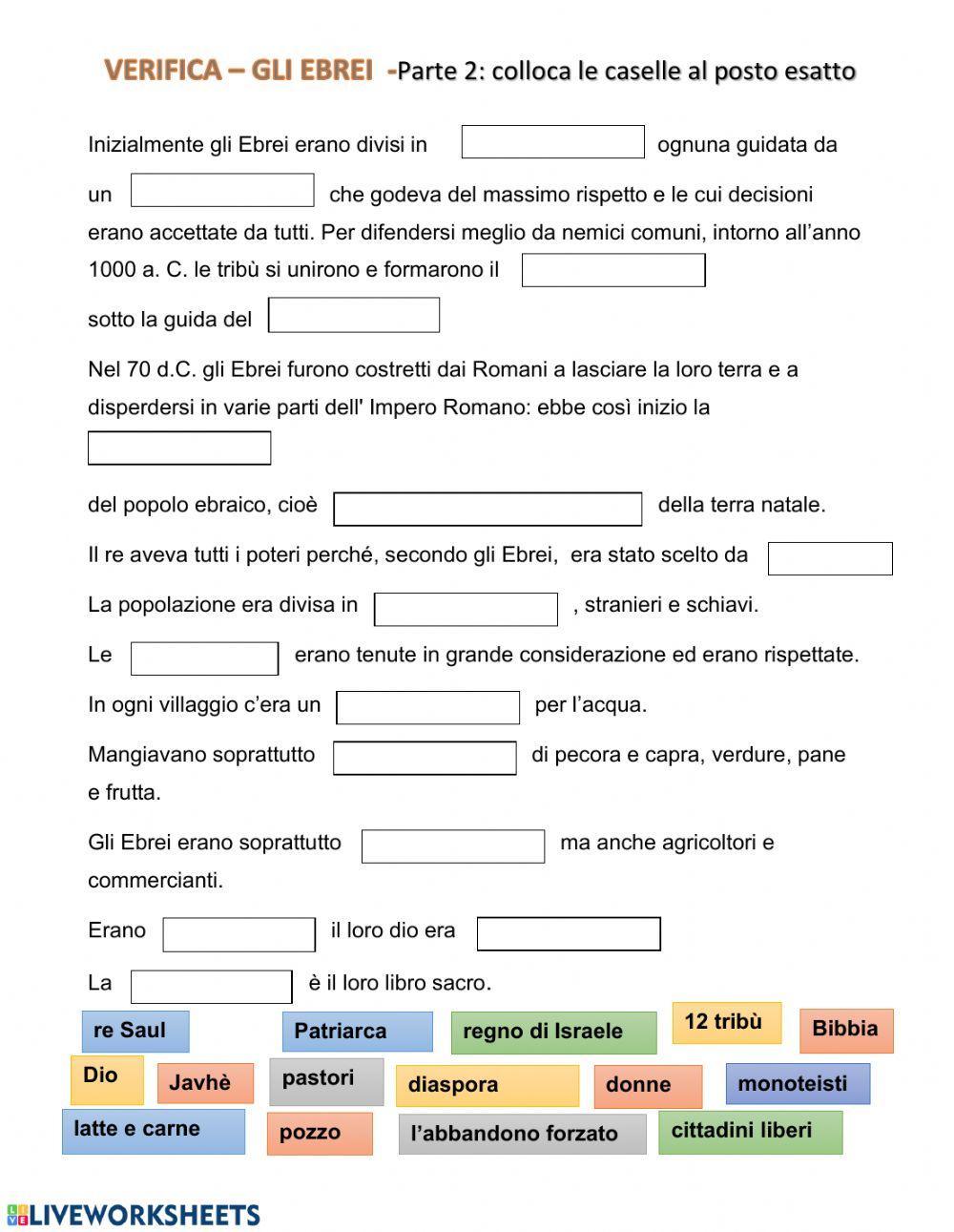 Verifica Ebrei-parte 2