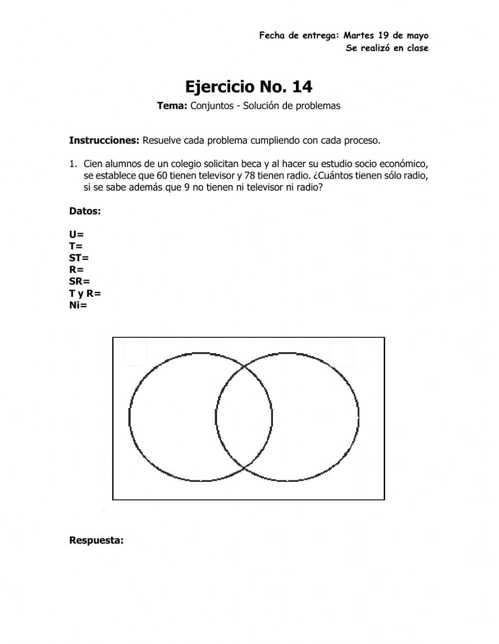 Problemas sobre conjuntos