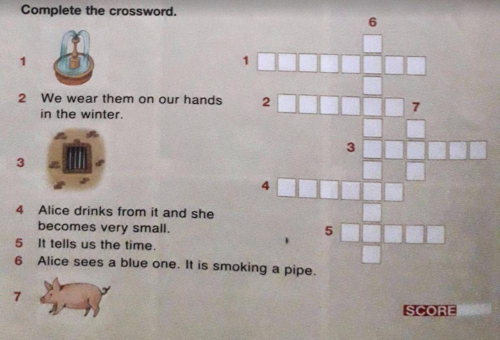 Crossword Alice in Wonderland worksheet Live Worksheets