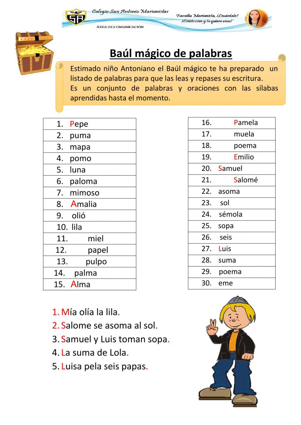 Baúl mágico de palabras