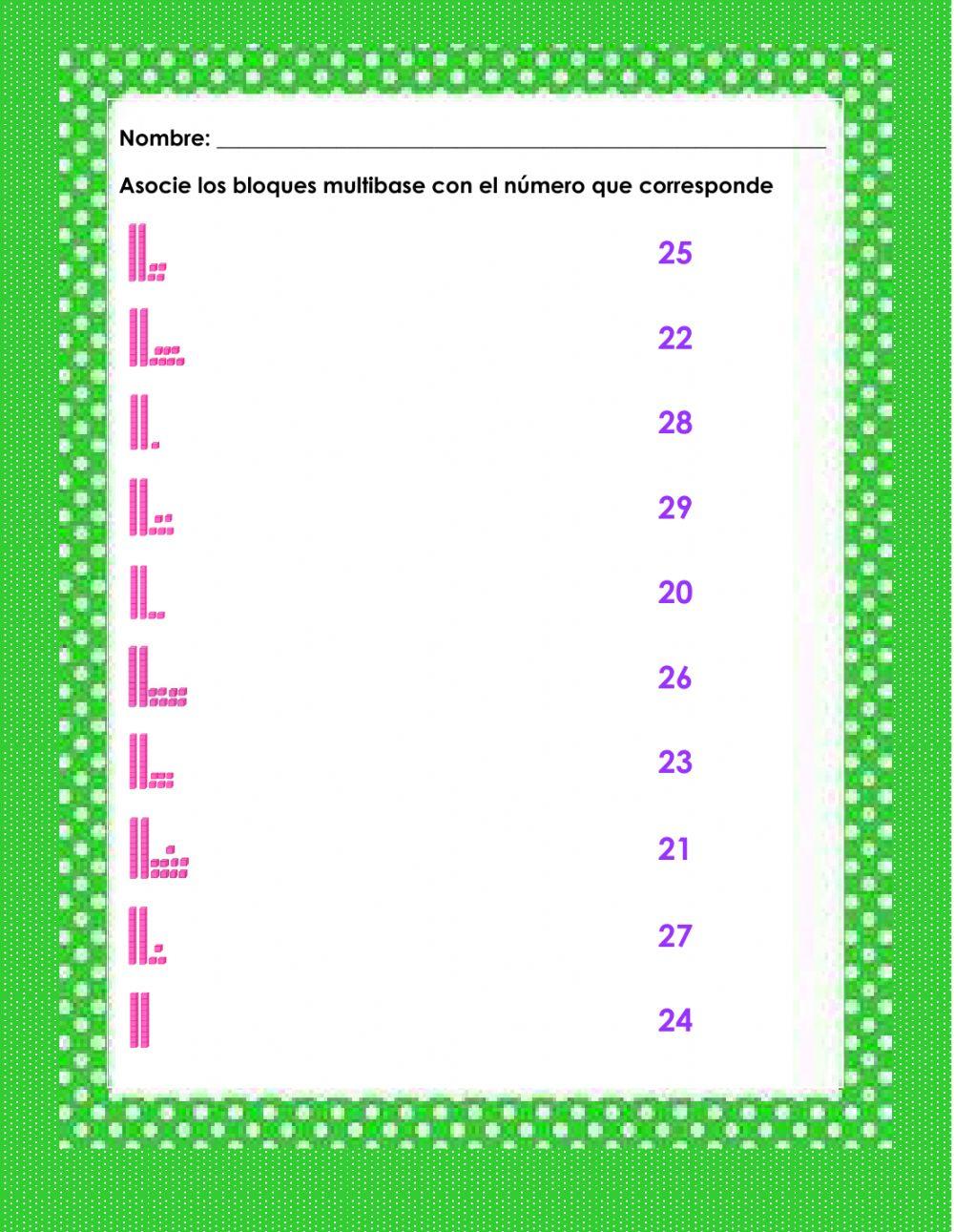 Familia de números del 20