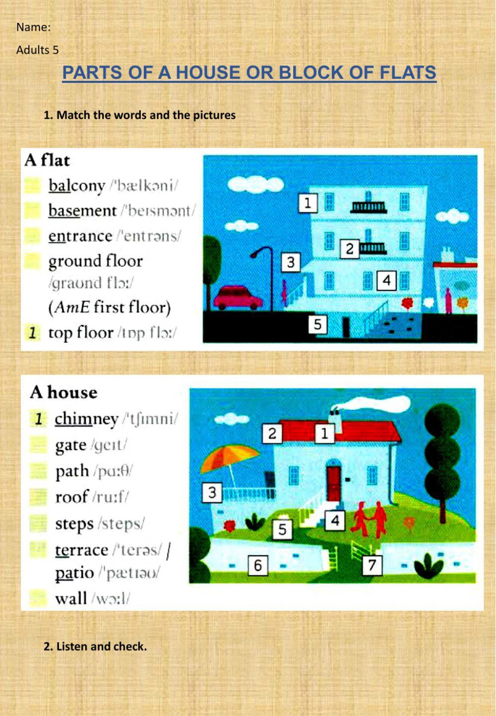 Vocabulary houses