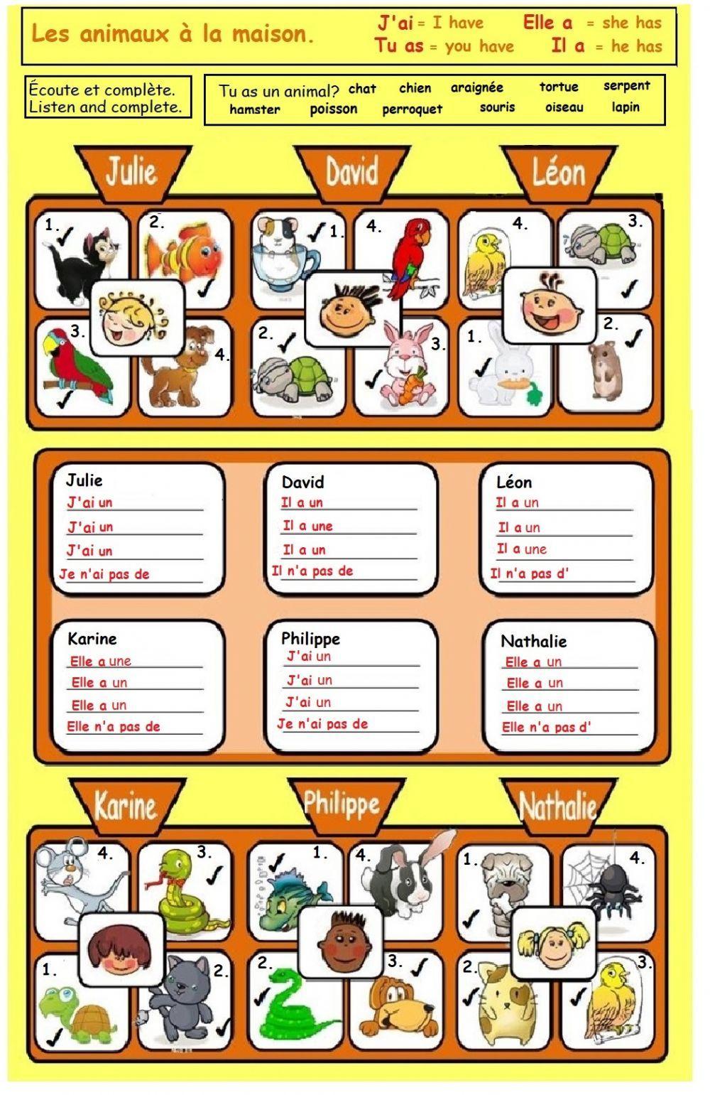 Les animaux à la maison - pets Les animaux à la maison - pets