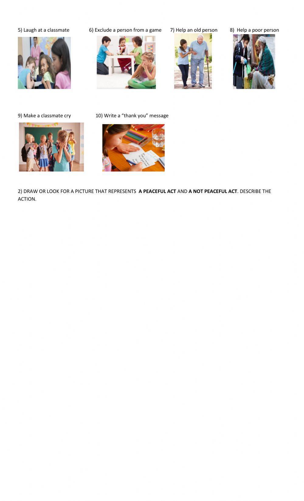 Peaceful and not peaceful acts