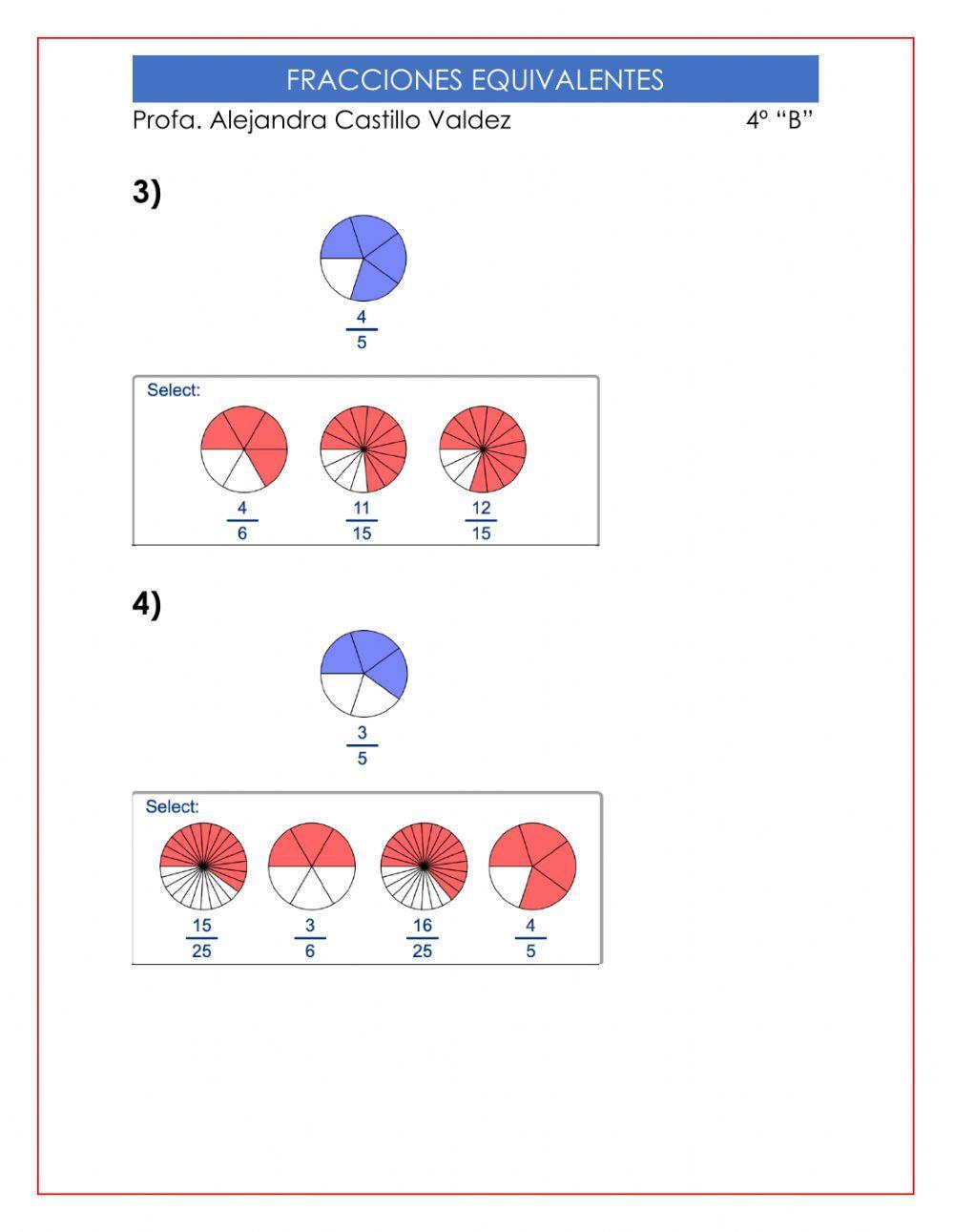 Fracciones equivalentes 1