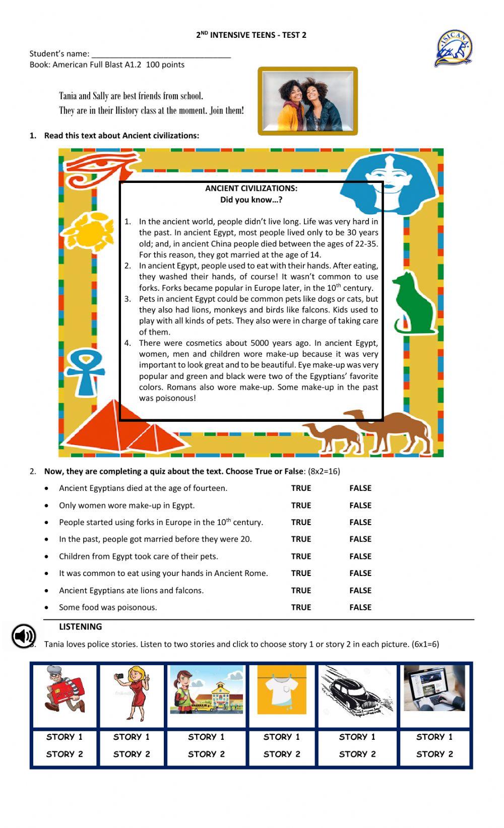 Test 2 - 2 intensive Teens 2020