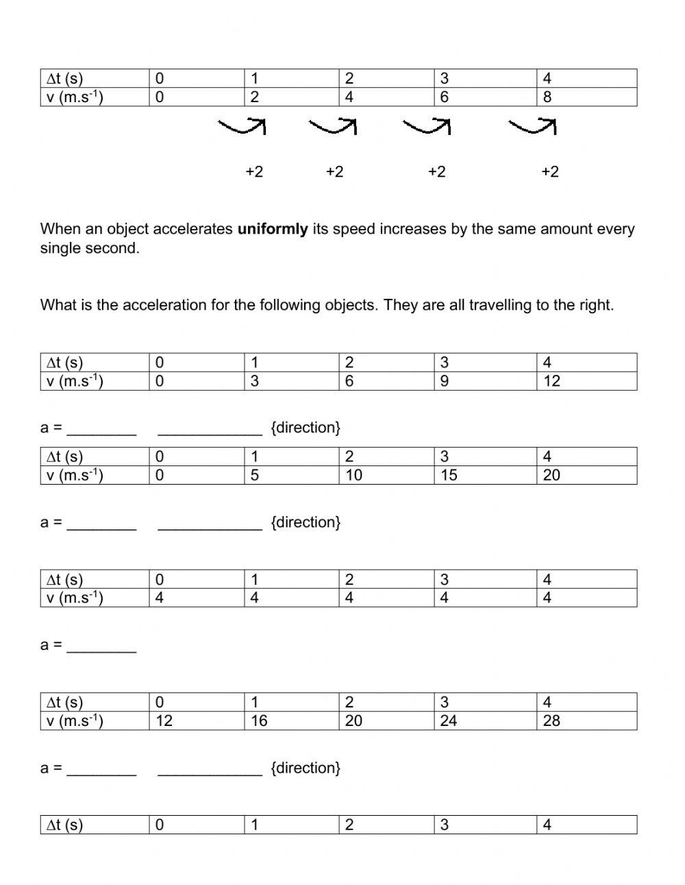 Motion worksheet 5