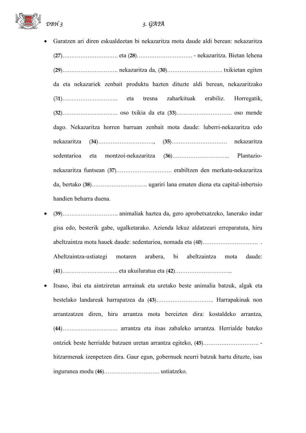 (DBH 3) Lehen sektorea