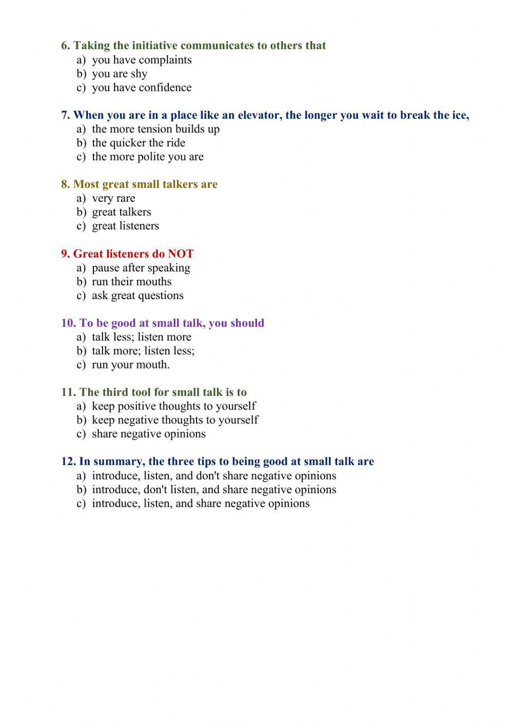 The art of small talk