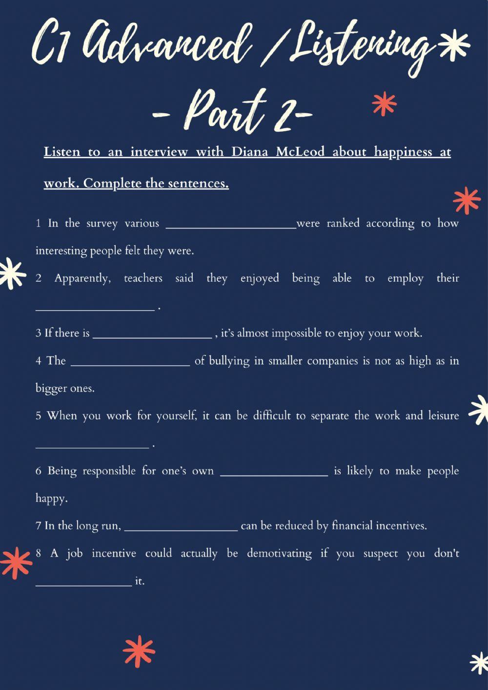 C1 Advanced - Listening part 2