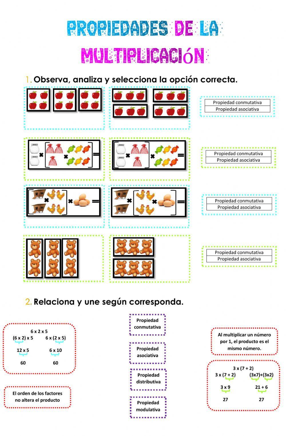 Propiedades de la multiplicación