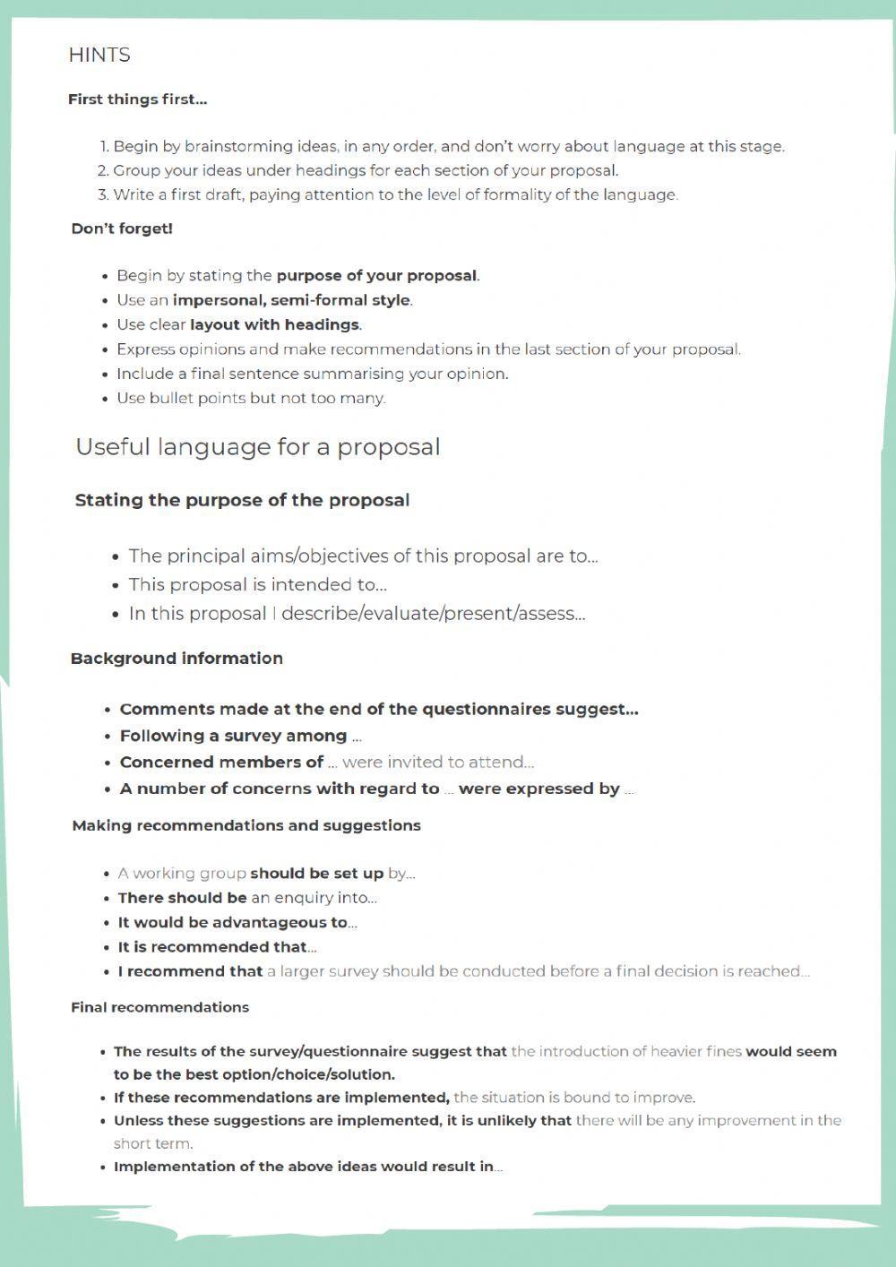 C1 Advanced - Writing part 2 - Proposal