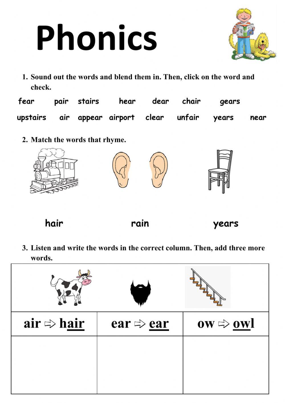 Ear and air worksheet live worksheets