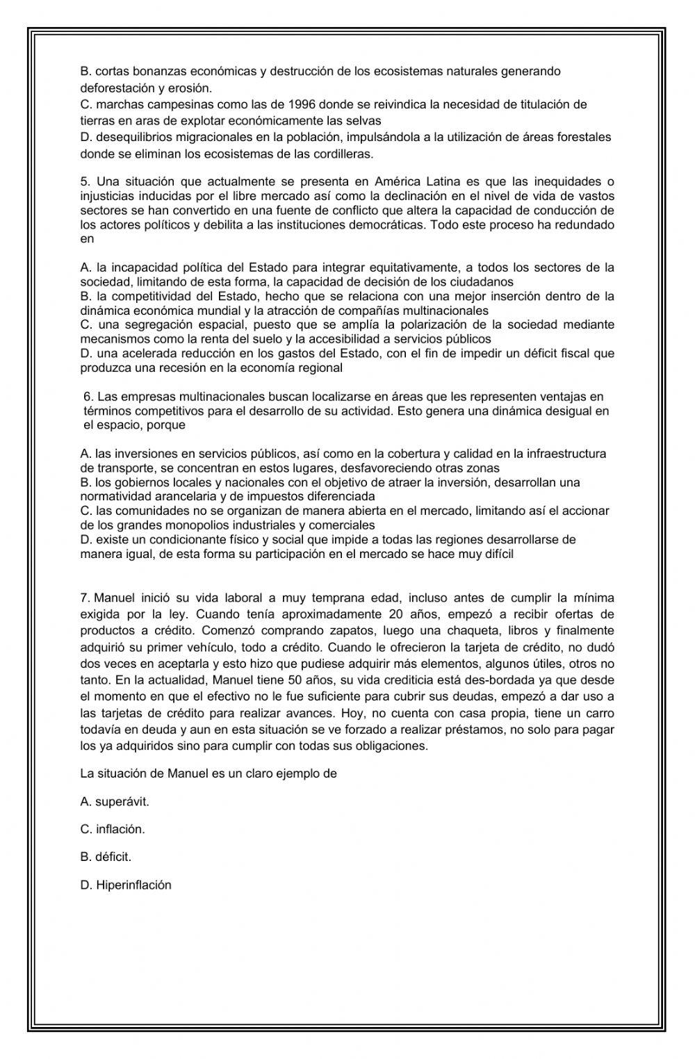 Evaluación bimensual sociales 10