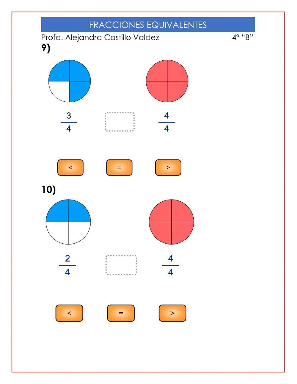 Fracciones equivalentes 2