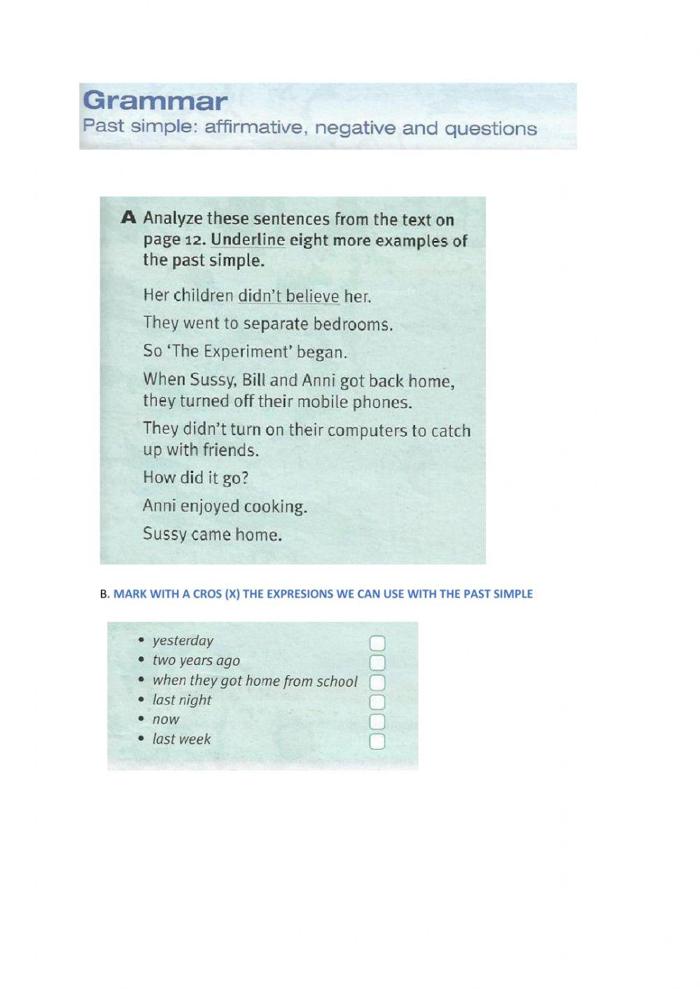 Past simple consolidation